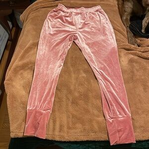 Pink velvet jogger pants, has pockets, size medium, only worn a few times.